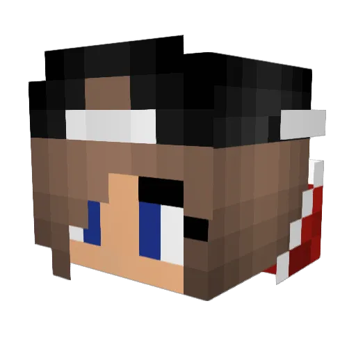 Himige Minecraft avatar head, 3D render