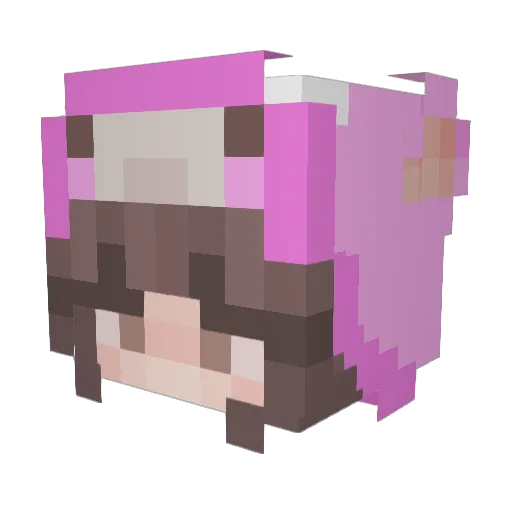 Himikawa Minecraft avatar head, 3D render