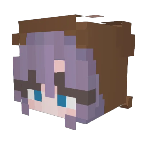HimikoMystic Minecraft avatar head, 3D render