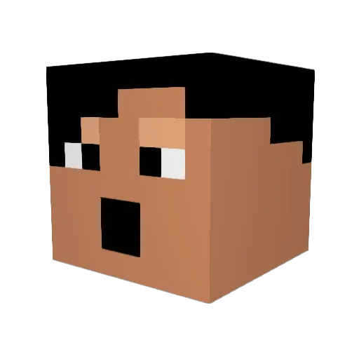 Himmlli Minecraft avatar head, 3D render