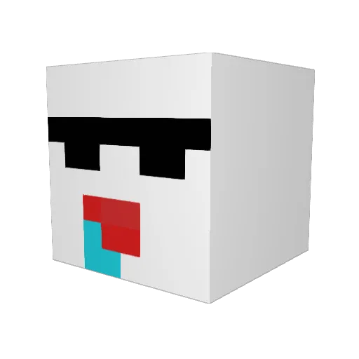 HinaBoy Minecraft avatar head, 3D render