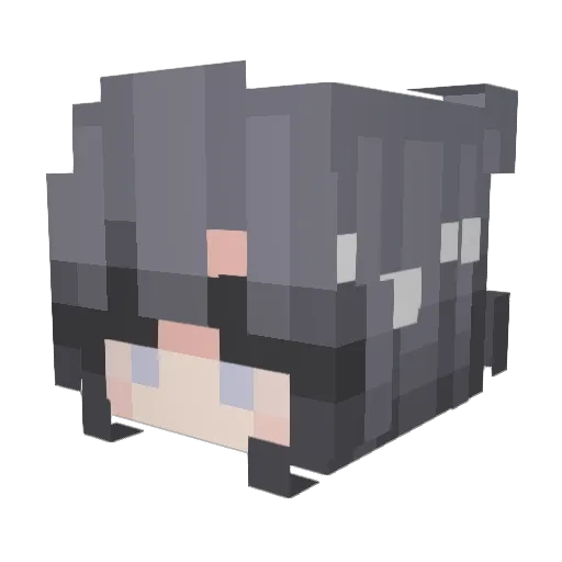 Hinahiii Minecraft avatar head, 3D render