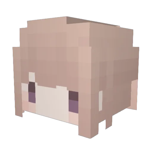 Hinakori Minecraft avatar head, 3D render