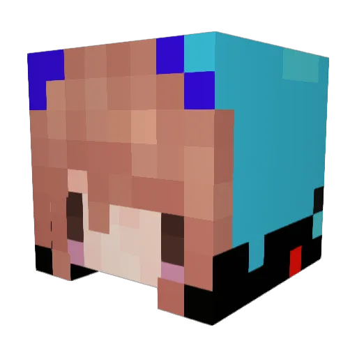 Hinaly Minecraft avatar head, 3D render