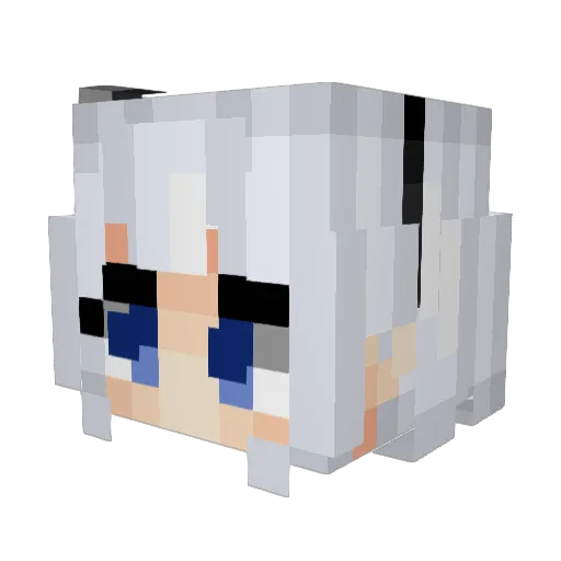 Hinata125 Minecraft avatar head, 3D render