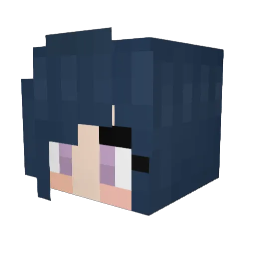 Hinata Minecraft avatar head, 3D render