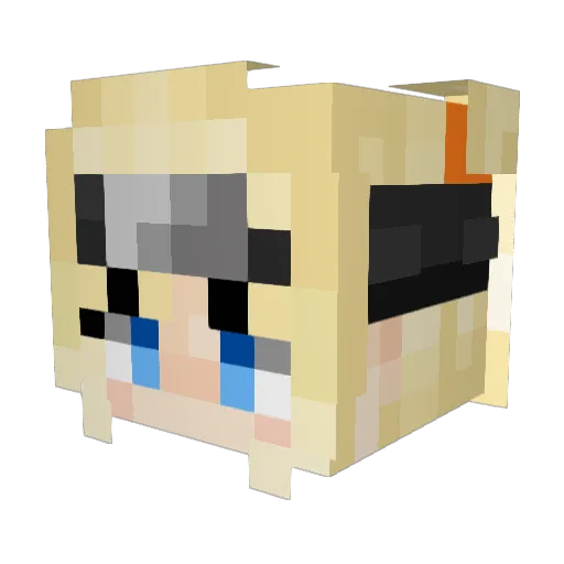 HinataHygua Minecraft avatar head, 3D render