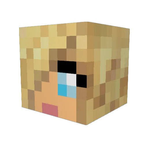 Hinatori Minecraft avatar head, 3D render