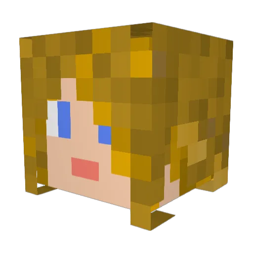 Hinazur Minecraft avatar head, 3D render