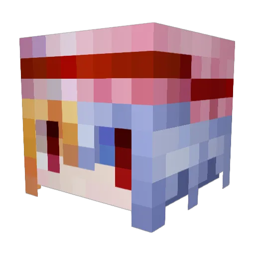 Hinim Minecraft avatar head, 3D render