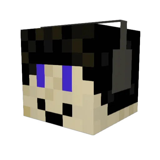Hinklez Minecraft avatar head, 3D render
