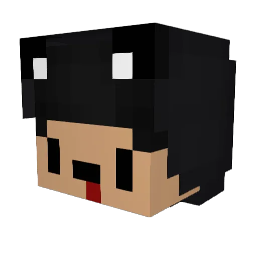 Hinlegen Minecraft avatar head, 3D render
