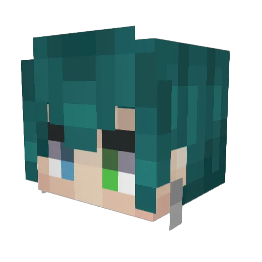 Hinllork Minecraft avatar head, 3D render