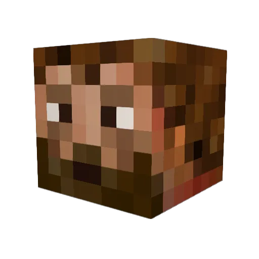 Hinnaku Minecraft avatar head, 3D render
