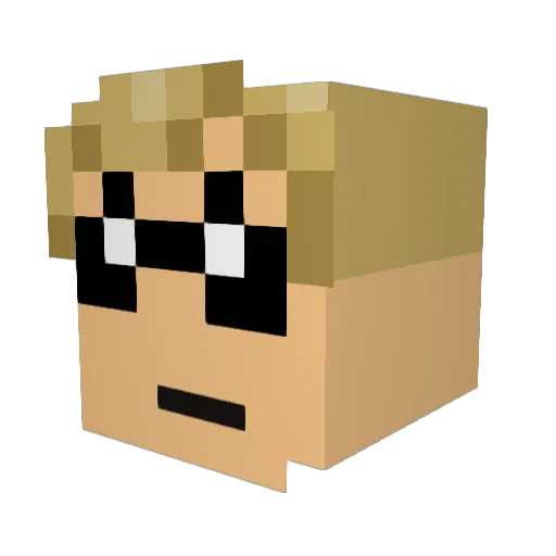 Hinni100 Minecraft avatar head, 3D render