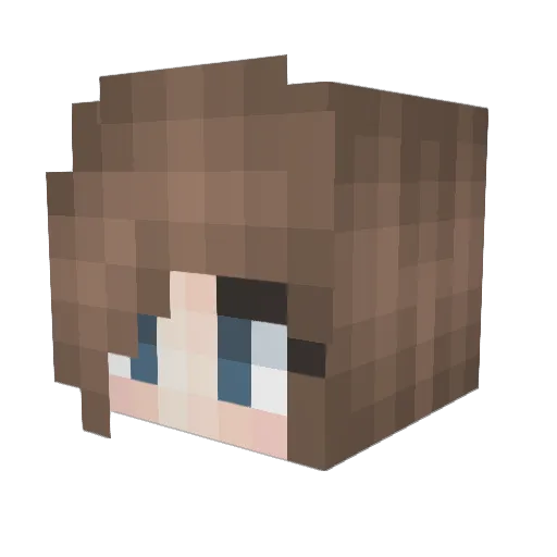Hinoiri Minecraft avatar head, 3D render