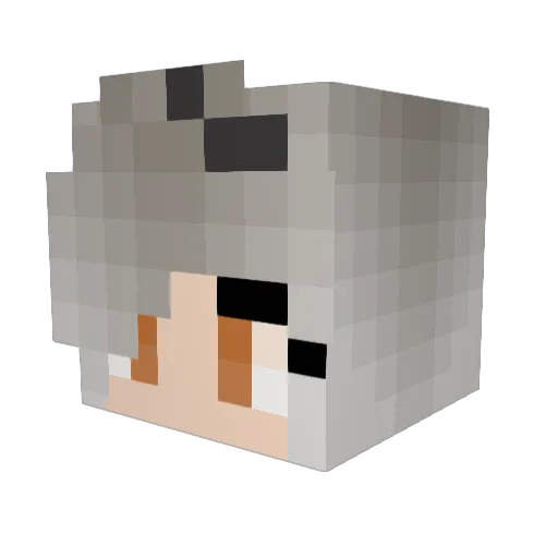 Hinoto_04 Minecraft avatar head, 3D render