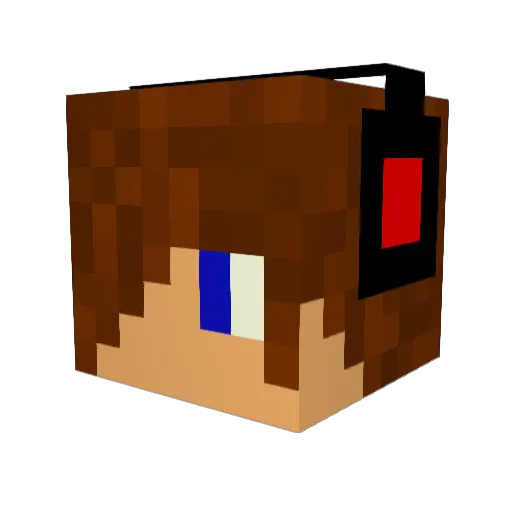 Hinsku Minecraft avatar head, 3D render