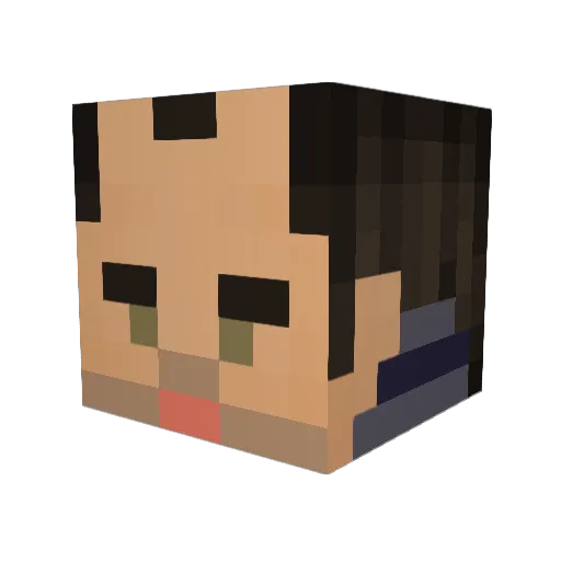 Hintoons Minecraft avatar head, 3D render