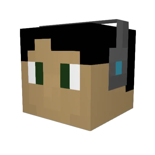 Hinuy1 Minecraft avatar head, 3D render