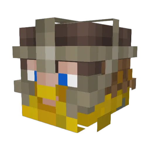 Hinzixson Minecraft avatar head, 3D render