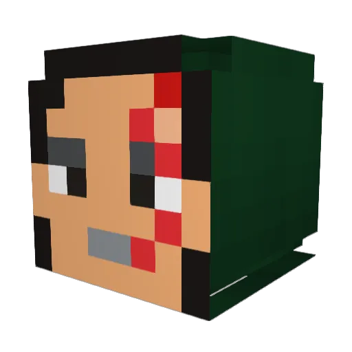 HiopX Minecraft avatar head, 3D render