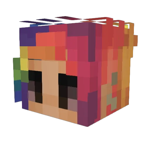 Hipfly Minecraft avatar head, 3D render