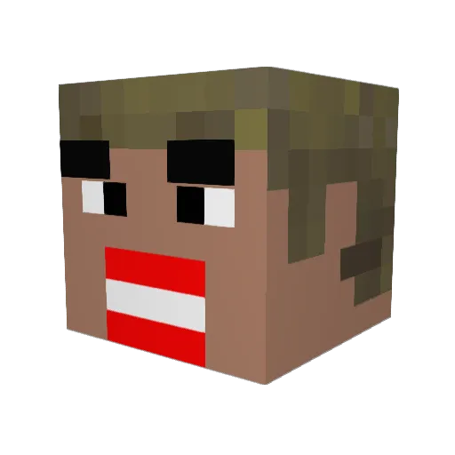 Hipiru Minecraft avatar head, 3D render
