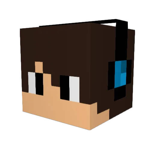 Hipoly34 Minecraft avatar head, 3D render