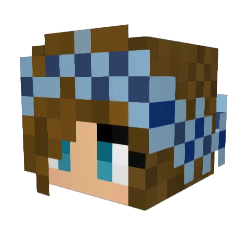 HippieBaker Minecraft avatar head, 3D render
