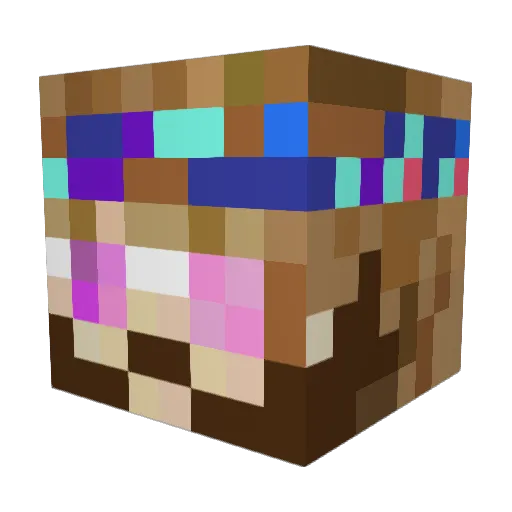 HippieJoee Minecraft avatar head, 3D render