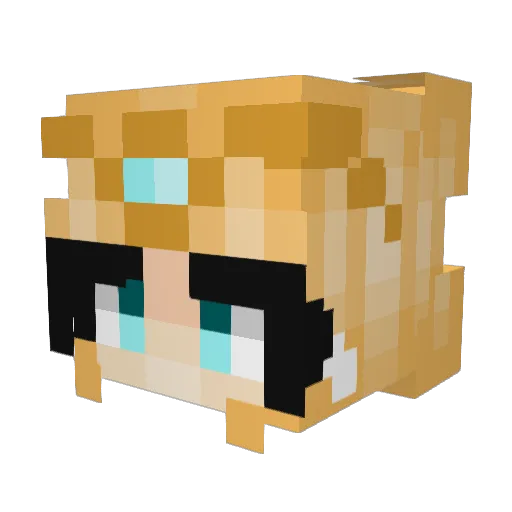 HippiePunky Minecraft avatar head, 3D render