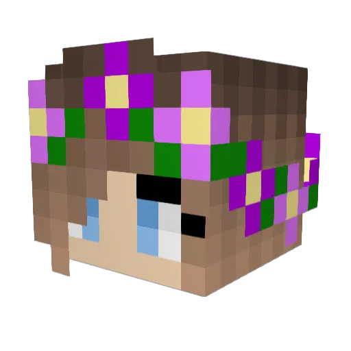HippieWench Minecraft avatar head, 3D render