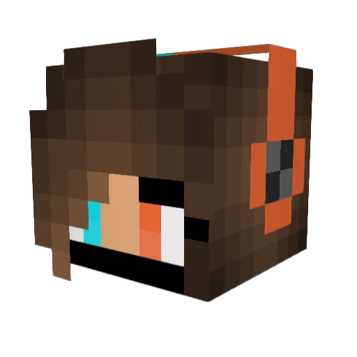 Hippielily Minecraft avatar head, 3D render