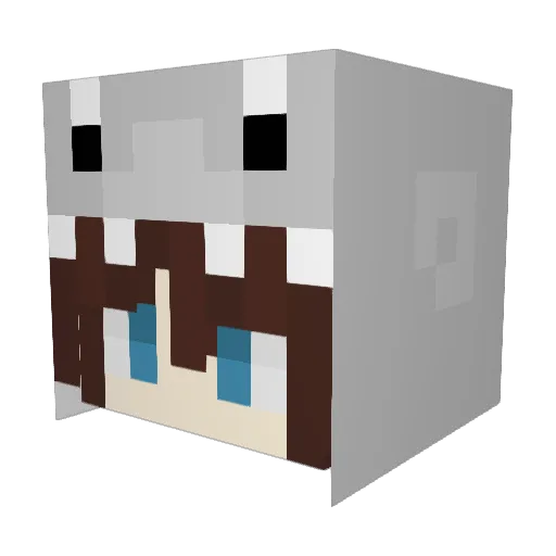 HippoPetal Minecraft avatar head, 3D render