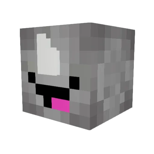 HippoPotakush Minecraft avatar head, 3D render