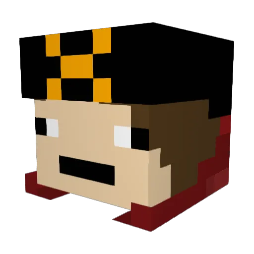 Hippy_HD Minecraft avatar head, 3D render