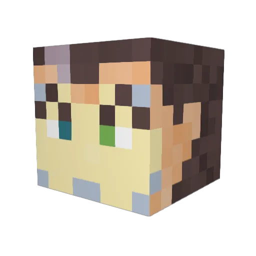 HipsterM Minecraft avatar head, 3D render