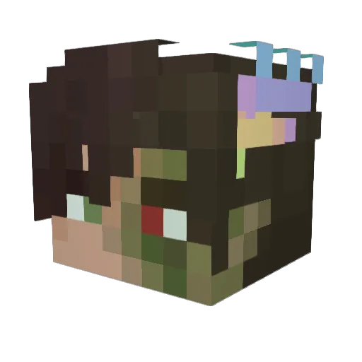 Hir0MC Minecraft avatar head, 3D render