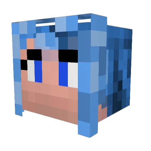 HiraSatori Minecraft avatar head, 3D render