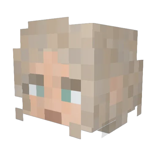 Hiraetha Minecraft avatar head, 3D render