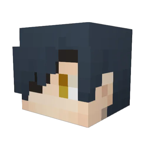 Hirain Minecraft avatar head, 3D render