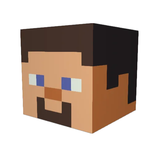 Hiramcito_ Minecraft avatar head, 3D render