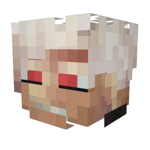 Hirast Minecraft avatar head, 3D render
