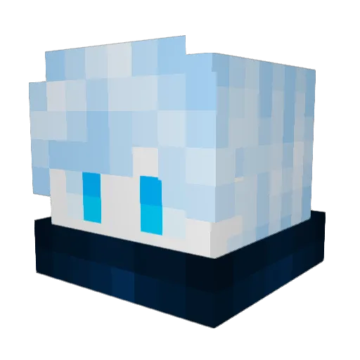 Hirayus Minecraft avatar head, 3D render