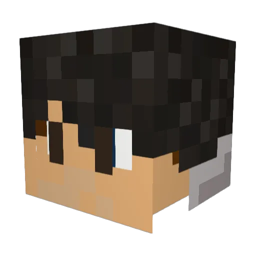Hirbet Minecraft avatar head, 3D render