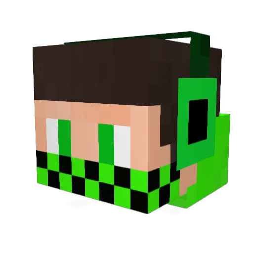 HiredK Minecraft avatar head, 3D render