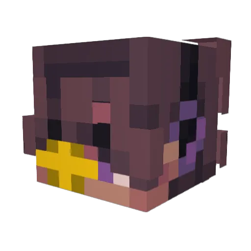 Hireii Minecraft avatar head, 3D render
