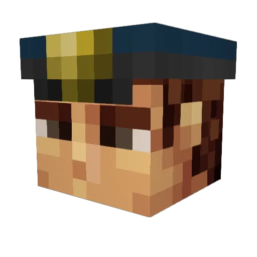 Hirito Minecraft avatar head, 3D render