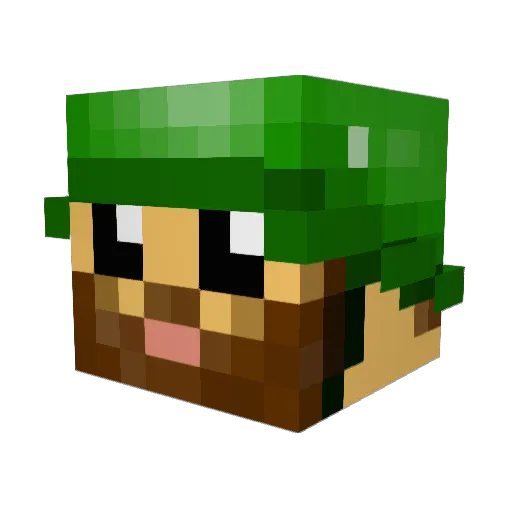 HiroGaming Minecraft avatar head, 3D render